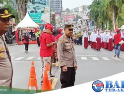 Polres Pangkalpinang Lakukan PengamananPawai Baris Berbaris HUT RI Ke 77