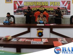 Waka Polres Bangka Pimpin Press Release Ungkap Kasus Narkoba, Amankan 3 Tersangka