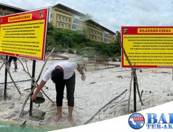 Pasang Plang Himbauan Larangan Menambang di Kawasan BLKI Babel, Maladi : “Ini Langkah Preventif Kita”