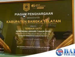 Kategori Pemerintah Daerah, Pemkab Basel Raih Peringkat I pada Paritrana Award 2023