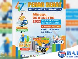 Ratusan Hadiah, Semarakkan Fun Walk HUT ke-47 PT Timah Tbk