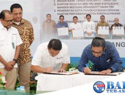 Selamatkan Aset Negara Bidang Agraria, PT Timah Tbk Kerjasama dengan Badan Bank Tanah dan BPN Bangka Belitung Dihadapan Menteri ATR/BPN