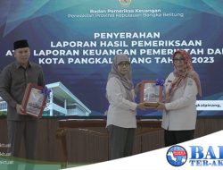 Pj Wali Kota Lusje Serahkan Laporan Keuangan Pemkot Pangkalpinang Tahun 2023 ke BPK RI